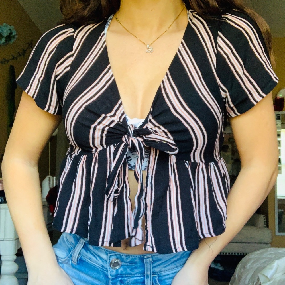 front tie crop top